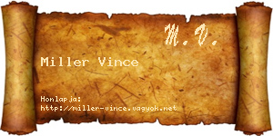 Miller Vince névjegykártya